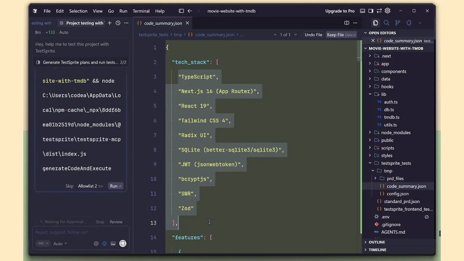 Antigravity workspace configuration file with a tools JSON array listing view_file, grep_search, read_file and fetch, the exact tool names a custom agent frontmatter accepts
