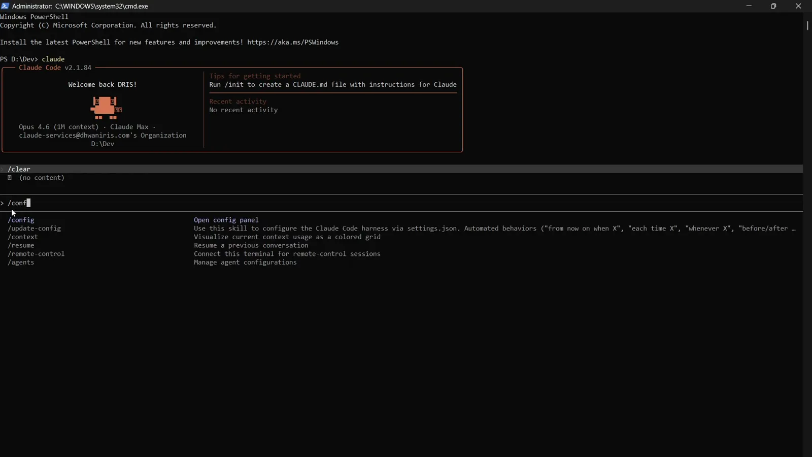Claude Code slash command menu filtering the command list after a forward slash is typed into the input box