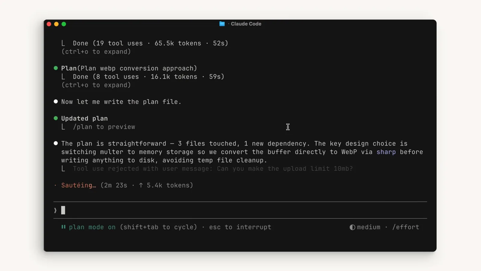 Claude Code terminal status line showing plan mode on after pressing shift+tab to cycle permission modes Claude Code terminal status line showing plan mode on after pressing shift+tab to cycle permission modes