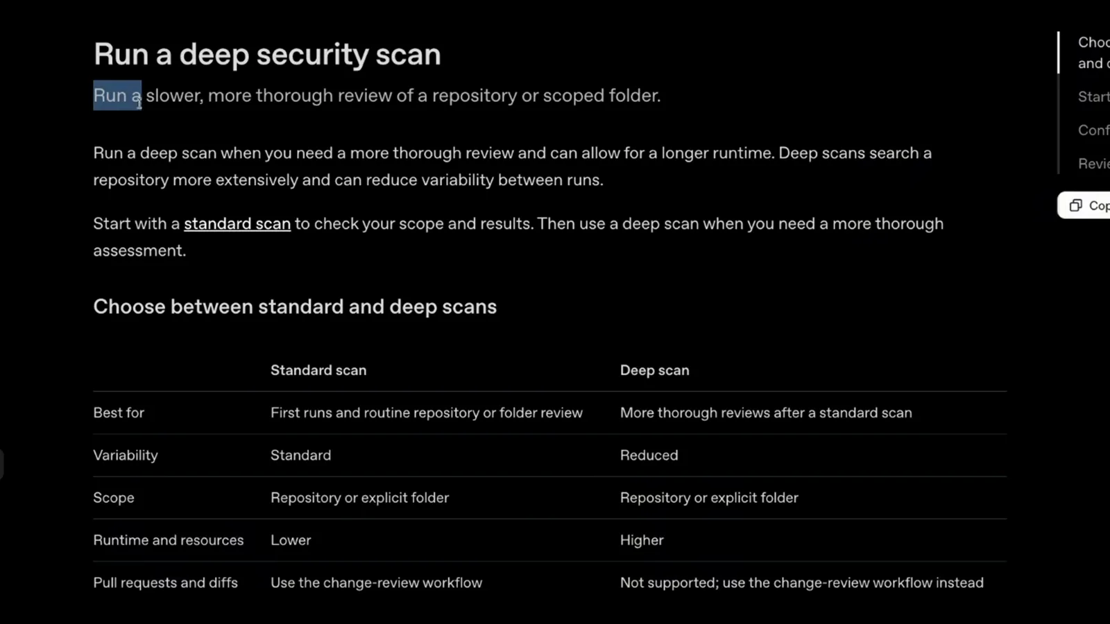 What the scan creates section of the Codex Security docs listing report.md, findings folders, hardening portfolios and scan-manifest.json artifacts