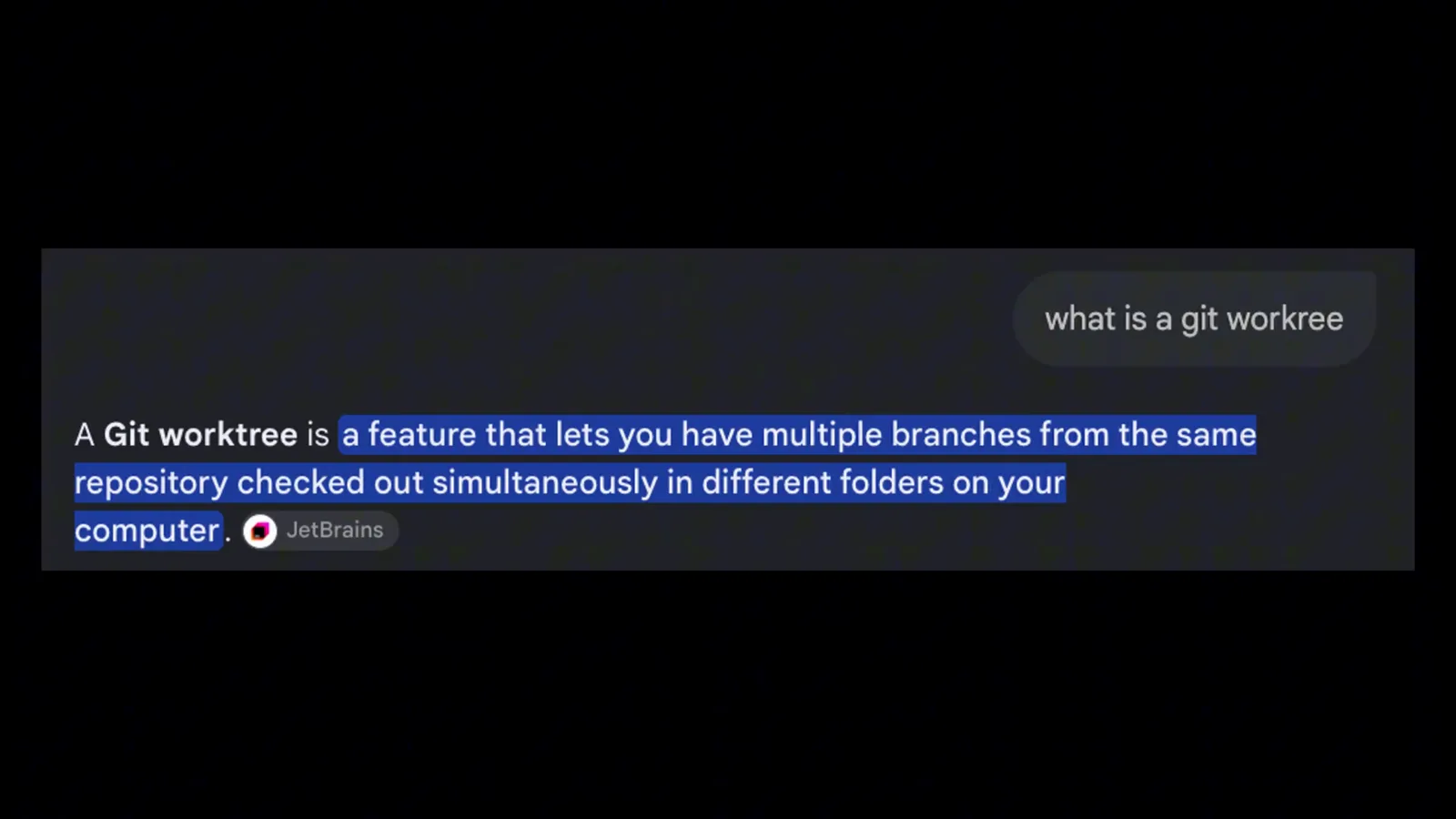Slide from a Codex worktrees tutorial defining a Git worktree as a feature that lets multiple branches of one repository be checked out in different folders simultaneously Slide from a Codex worktrees tutorial defining a Git worktree as a feature that lets multiple branches of one repository be checked out in different folders simultaneously
