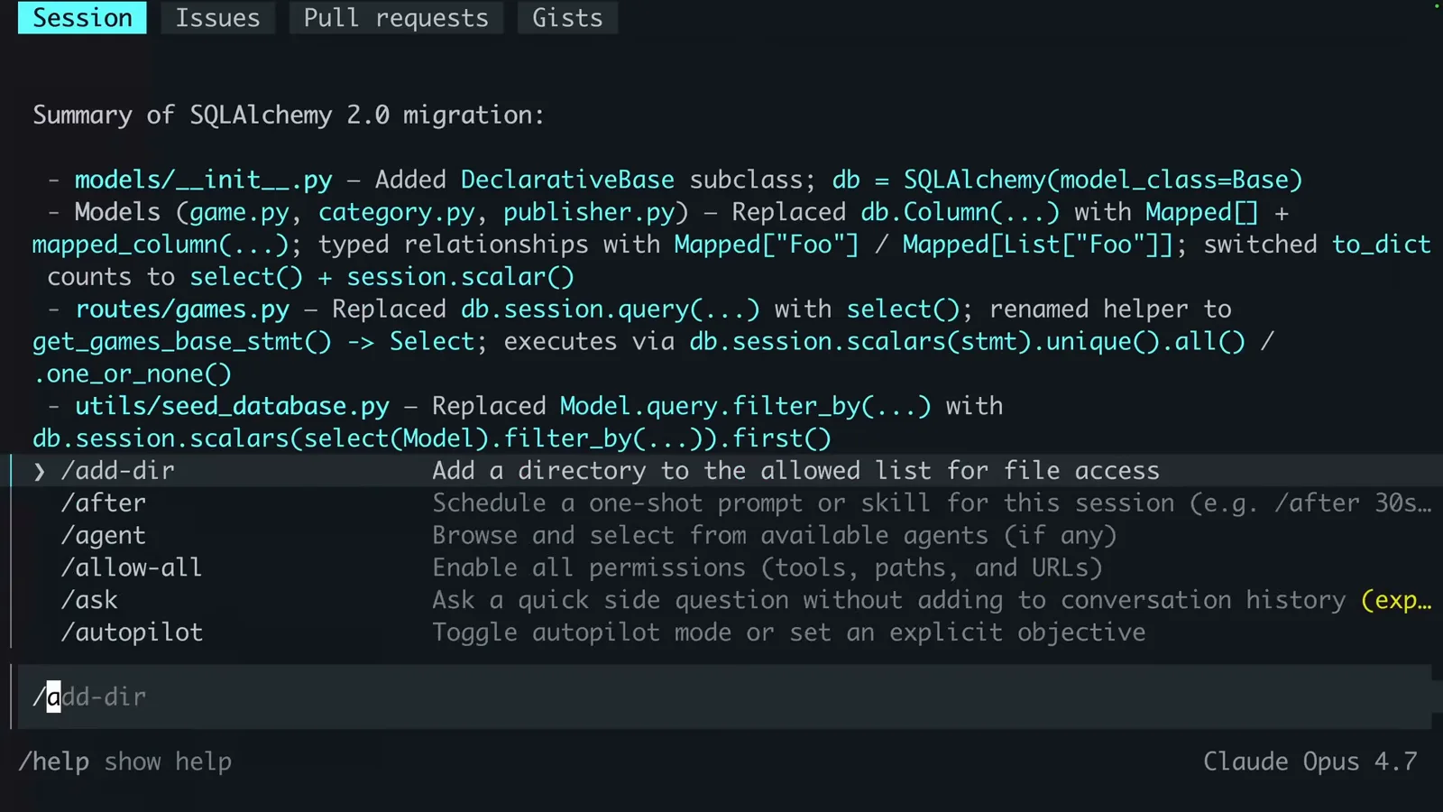 Copilot CLI printing Sandboxing has been disabled after the /sandbox disable command with AI Credits 133 and no sandbox badge left in the status bar